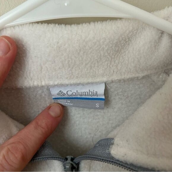 Columbia Women's Benton Springs Classic White Fleece Full Zip Up Jacket Small - Picture 3 of 6